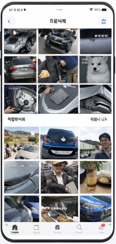개인사진과 작업사진이 섞여 있는 휴대폰 갤러리
